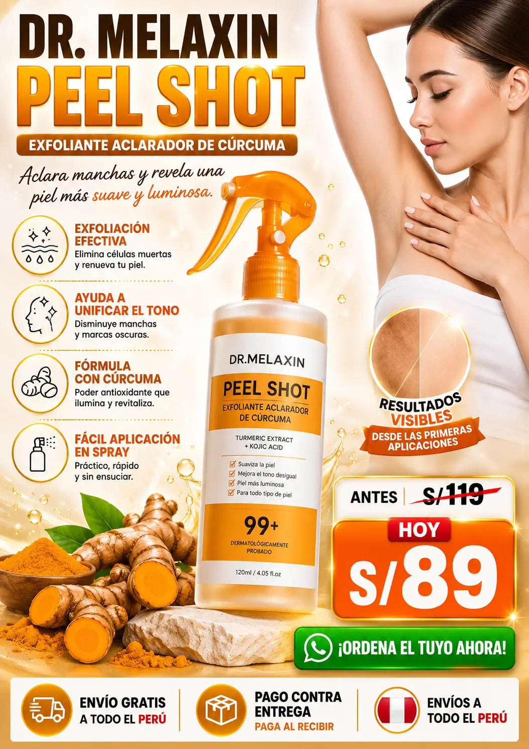 DR, MELAXIN PEEL SHOT EXFOLIANTE ACLARADOR