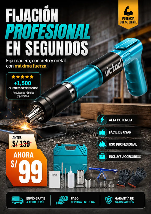 pistola fulminante fijación de clavos